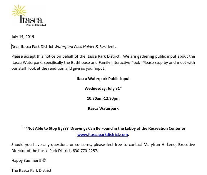 Waterpark Public Input 2019