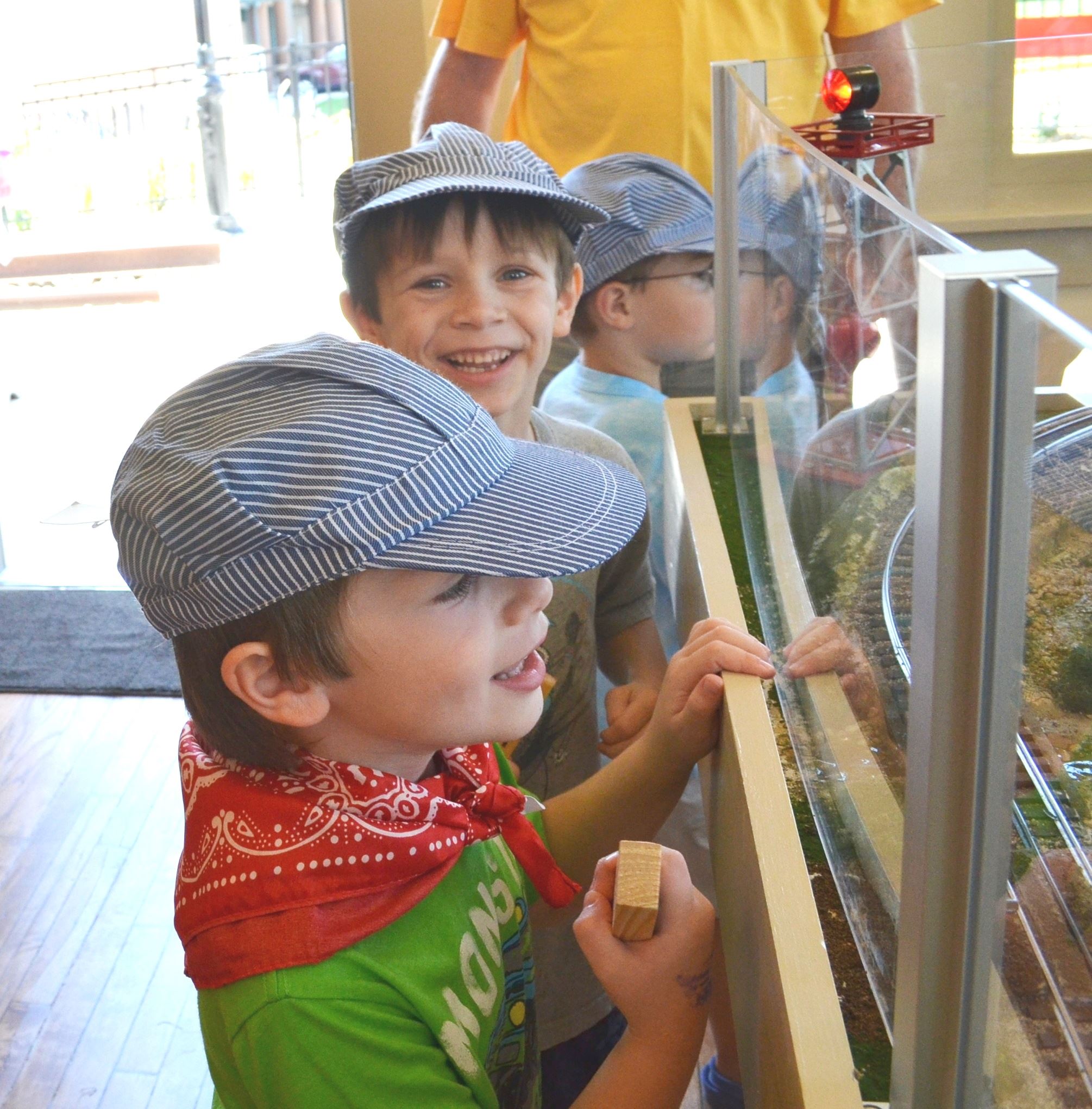 Boys at Train Display